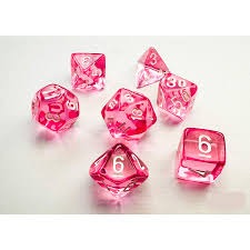 7ct Mini-Polyhedral Translucent - Pink/White - CHX20384